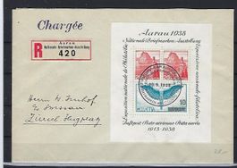 1938 Aarau Block gestempelt  15465