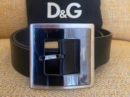 Dolce & Gabbana Ledergürtel -„Black Platin“ Schnalle