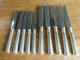 10 Messer / Tafelmesser Christofle versilbert