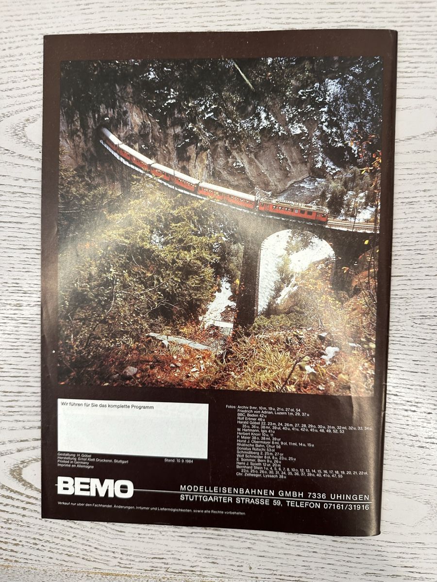 Bemo Modellini di ferrovie: Bemo Katalog 1984 – Usato da Lupsingen venduto da New-Haven 3