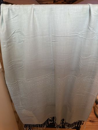 Langer Pashmina Schal hellblau – 100 % Pashmina (Kaschmir)
