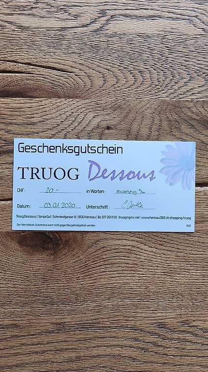 Buoni: Gutschein: TRUOG Dessous – Usato da St. Gallen venduto da Samsation94