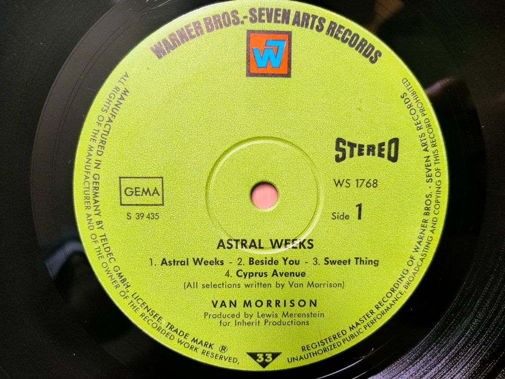 Van Morrison Astral Weeks DE green WB 1968 WS1768 seven Arts | Kaufen ...