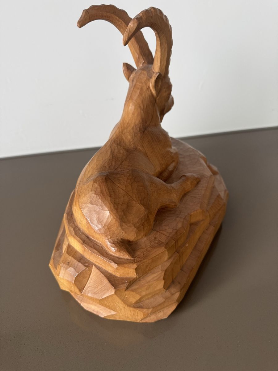 Skulpturen & Statuen: Holz-Steinbock geschnitzt, Handarbeit, Dekoration – Neu (gemäss Beschreibung) aus Ibach von jansim 3