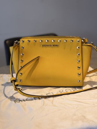 Michael Kors Yellow Studded Crossbody Bag - Great Deal
