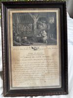 Kupferstich David Teniers La Fumeuse gerahmt antik 18. Jhd
