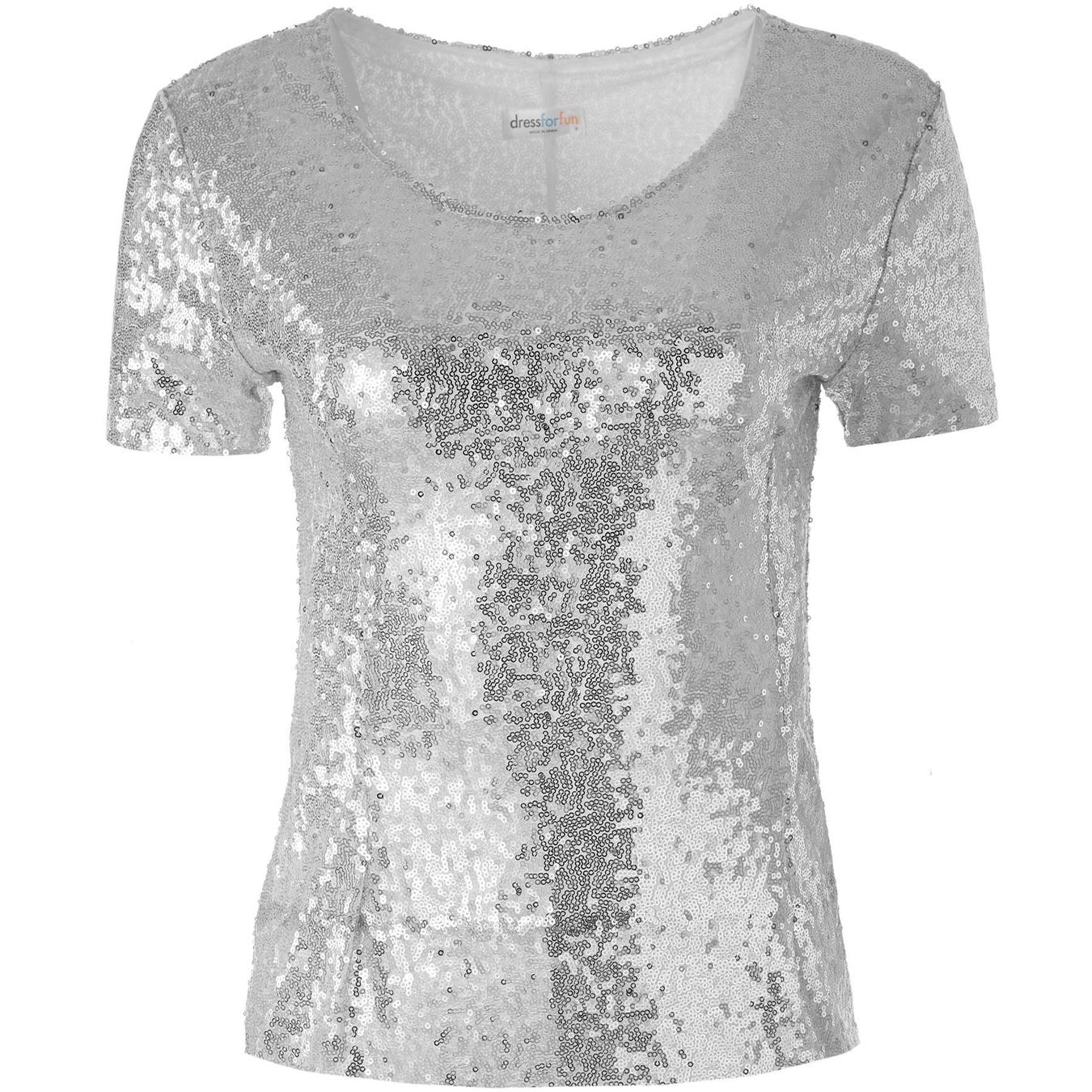 T-Shirts: Pailletten-Kurzarm-Shirt Silber L – Neu (gemäss Beschreibung) aus Murten von Roland.Kemmer.AG 3