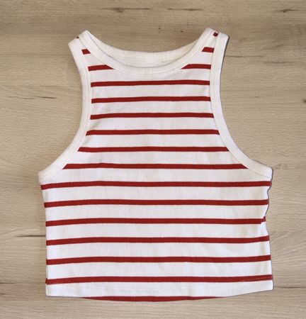 STRIPED RIBBED TANK TOP S-M