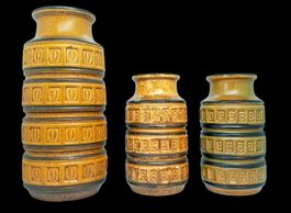 Scheurich 3 Vase 268-23 268-15 cm vintage Mid Century Tundra