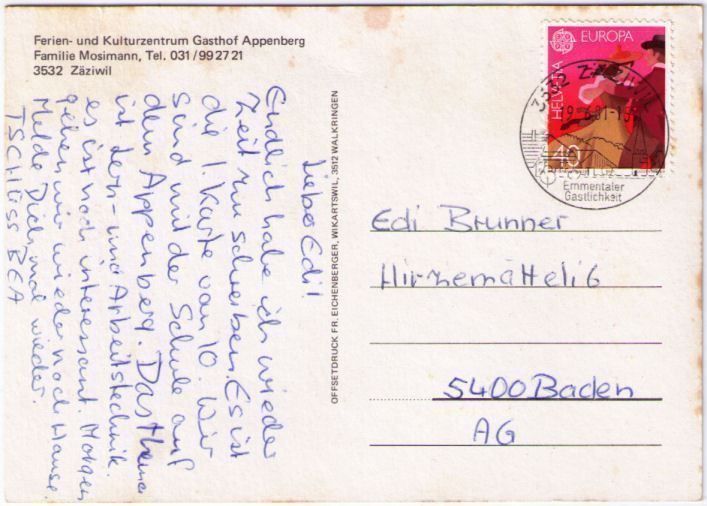 Cartoline postali: Zäziwil - Gasthof Appenberg – Usato da Binningen venduto da Mountainrider 1