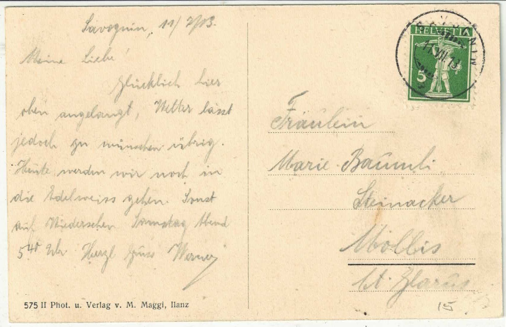 Cartes postales: Savognin mit Piz d'Err – D'occasion à Ettingen par Kartenplanet 1