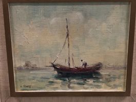 Egbert Patzig (1909–1988) – Fischerboot auf stillem Gewässer