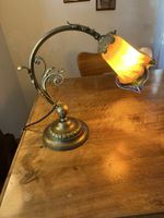 antike jugendstil lampe, frankreich um 1920, bronze
