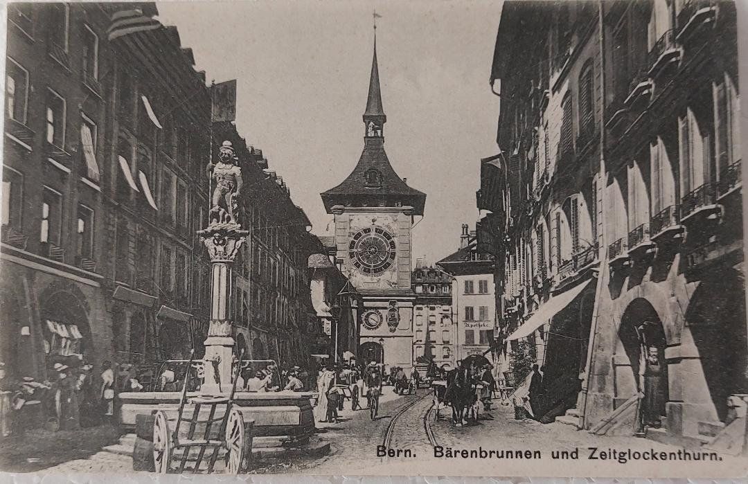 Cartoline postali: BERN  -  Bärenbrunnen und Zeitglockenthurn – Usato da Delémont venduto da Domdom1