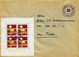 SOLDATENMARKEN BRIEF STABSKP FÜS. BAT 26 SKIFONDS 1939 4e Bl