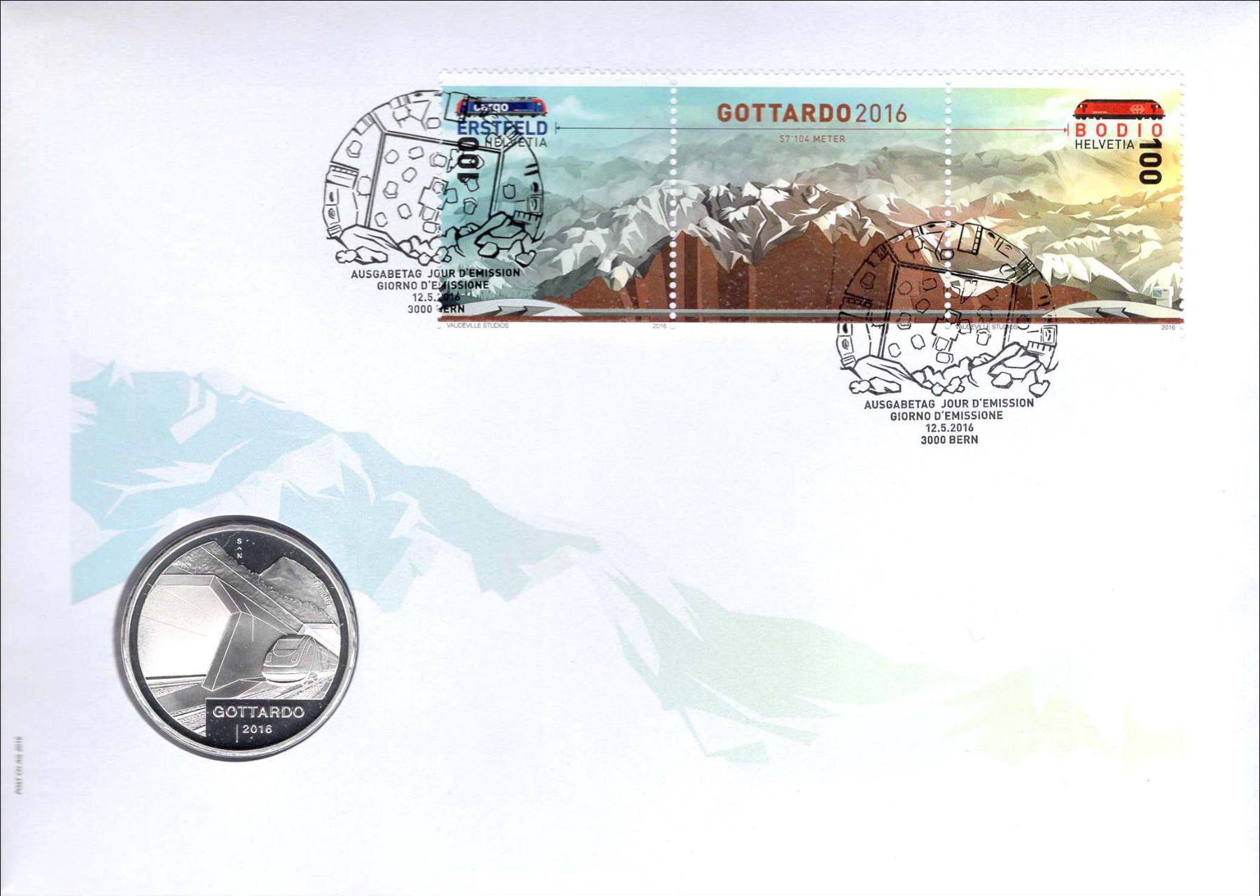 Tutti le monete: Münzbrief Gotthard 2016 – Nuovo (secondo la descrizione) da Heerbrugg venduto da Swissphila