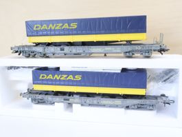 ROCO 2 x SBB HUPAC Danzas Taschenwagen H0
