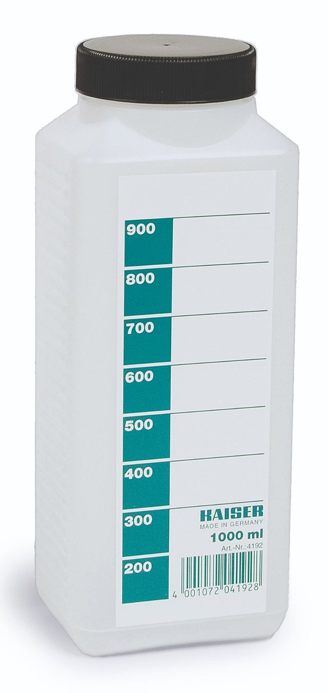 Kaiser Laboratorio & Camera oscura: Kaiser Chemikalienflasche, 1000 ml, weiss – Nuovo e nell'imballaggio originale da Geuensee venduto da Fotoneo