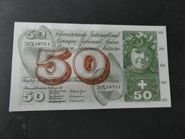 Schweiz 1972, 50 Franken   ungefaltet