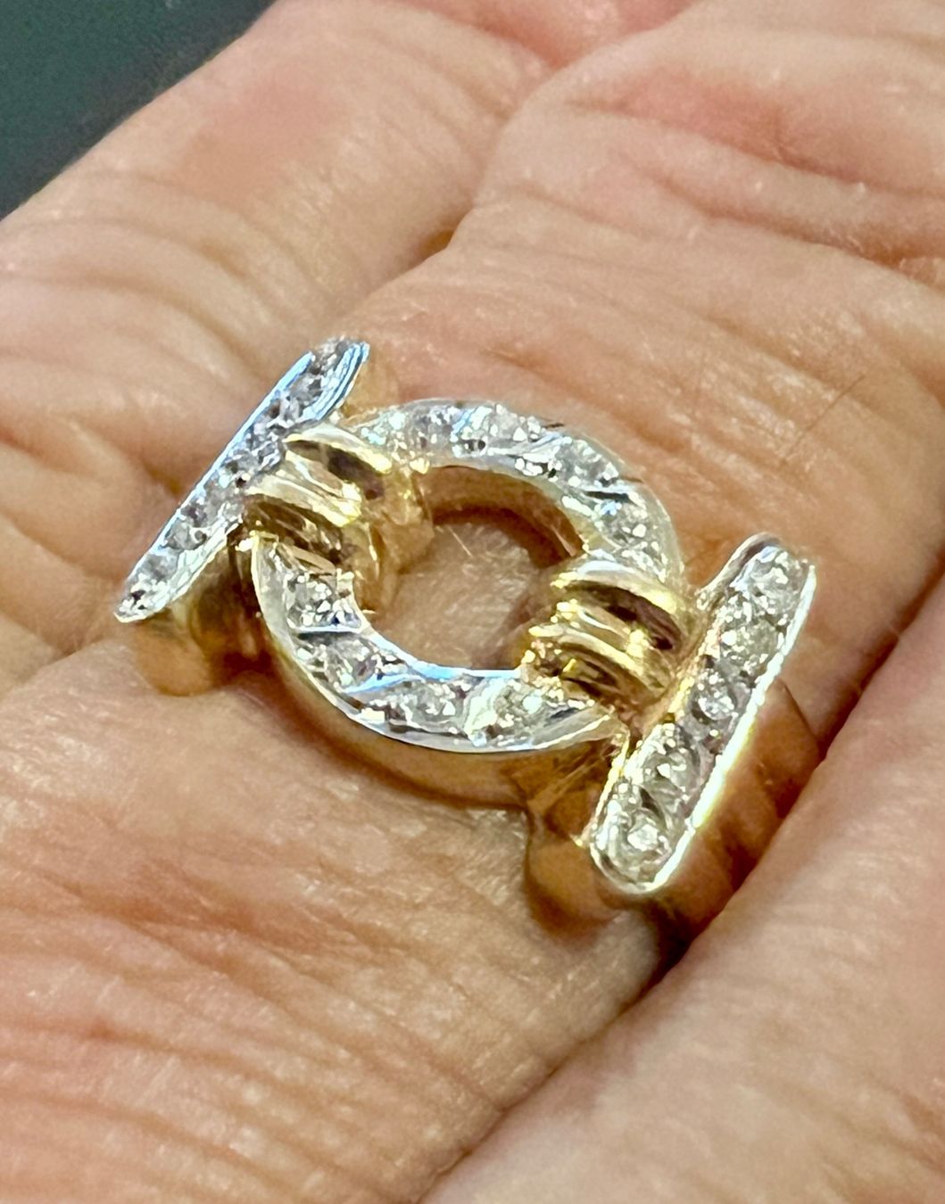 Anelli: Gold-Ring 18 K mit weissen Saphiren – Usato da Chur venduto da Penting1935 9