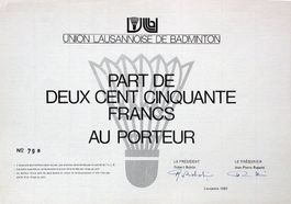 Union Lausannoise de Badminton, Lausanne - 1981