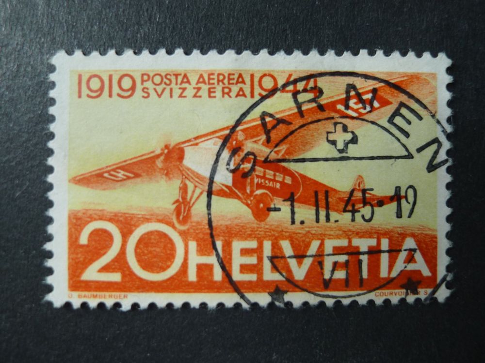 1944 Nr. F38 mit Vollstempel von SARNEN OW 1