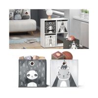 Faltbox Panda Zebra - 30x30x30cm - Kinderregal - Regal - Box