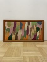 Abstrakte Kunst Textil Komposition gerahmt Camouflage Stoff