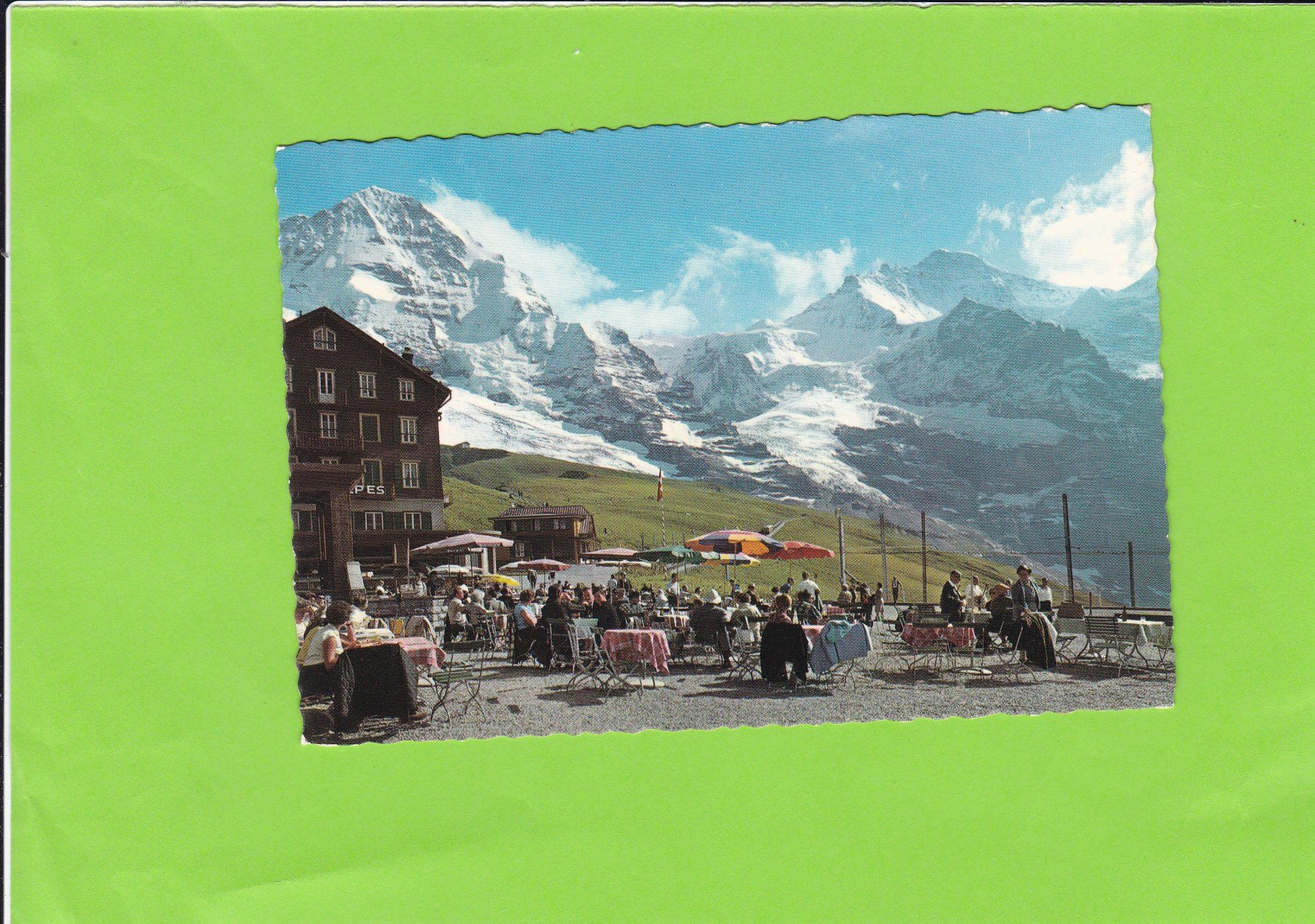 Cartoline postali: Kleine Scheidegg-Terrasse-belebt – Usato da St. Peterzell venduto da neckertal