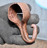 antiker handgeschmiedeter HAKEN für stange etc