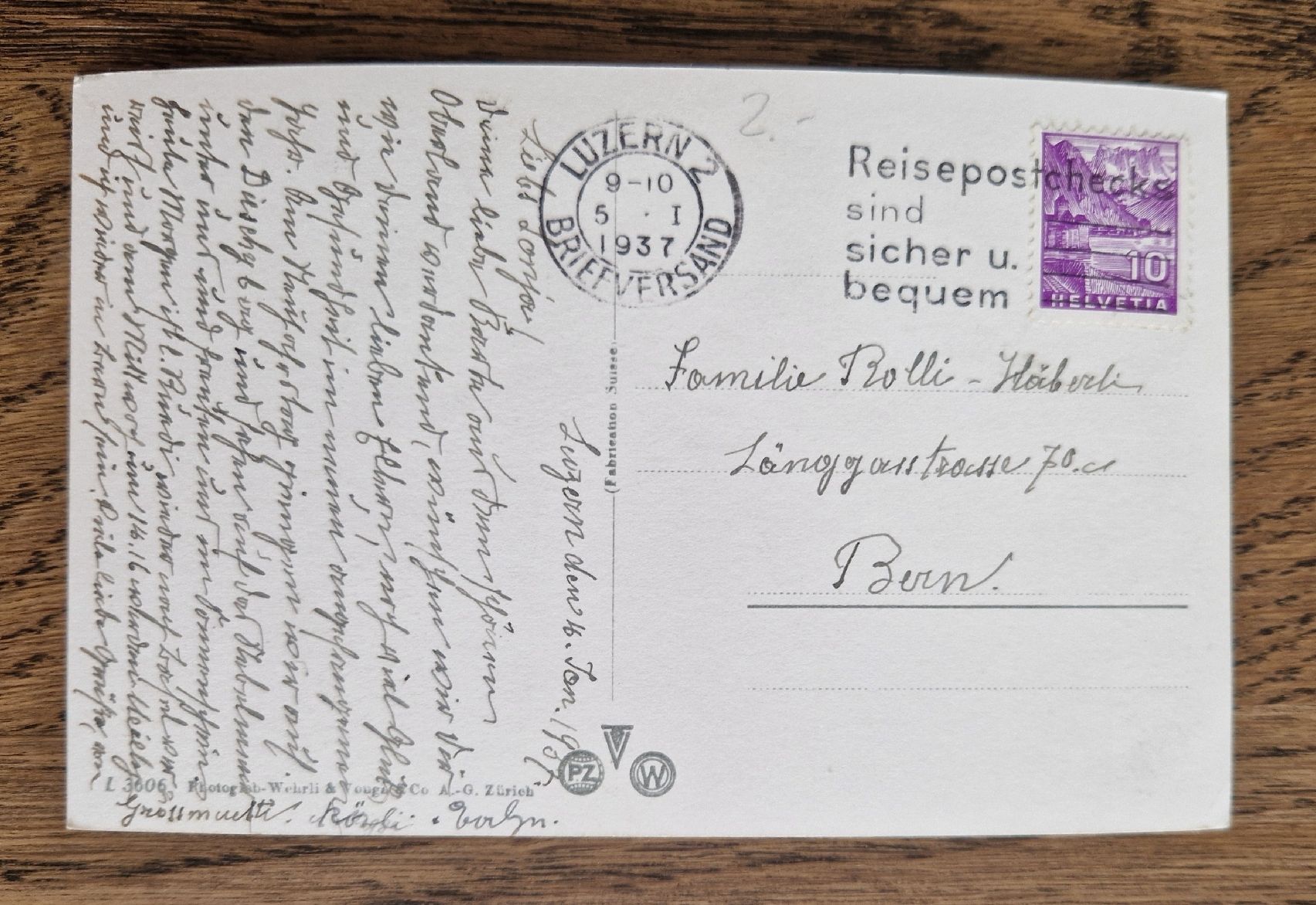 Cartoline postali: Hofkirche Luzern 1937, Sonderstempel – Usato da Ebikon venduto da Donar50 1
