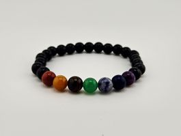 Herrenarmband Chakra-Armband Holzperlen mit Heilsteinen