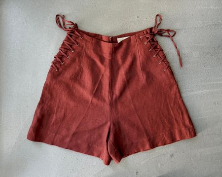 Vintage Shorts Leinen Viskose Grösse 36
