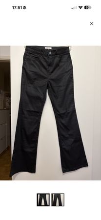 Pantalon femme noir effet enduit coupe droite bon etat