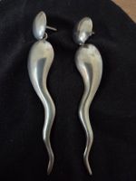 Ohrringe Silber 925 Tropfenform lang hängend 7cm