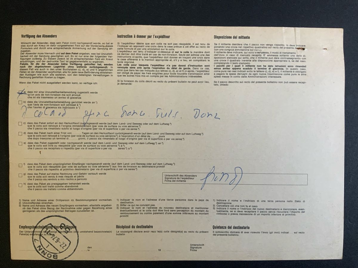 Alle Briefmarken: Cologny Paketkarte – Gebraucht aus Binningen von chr_cr5n 1