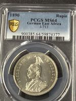 (3309) Deutsch-Ostafrika 1 Rupie 1890 PCGS MS64 zertifiziert