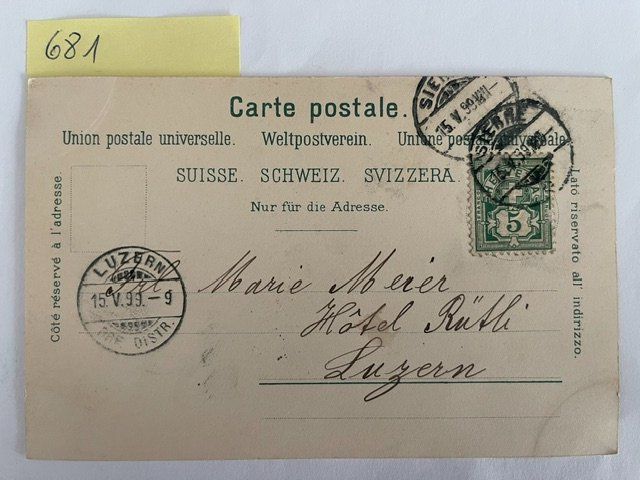Cartoline postali: Souvenir de Sierre, 1899 mit Stempel – Usato da Niederwil AG venduto da dahu75 1
