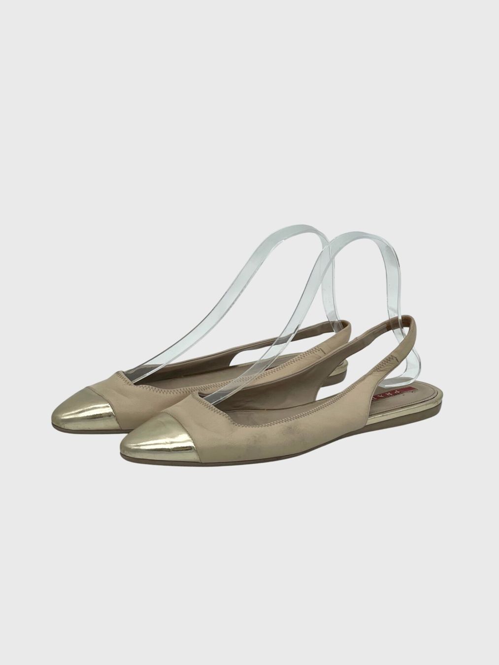 Prada Damenschuhe: Prada Cap-Toe Slingback Ballerina EU 37 Beige – Gebraucht aus Zürich von shoe_shop 2