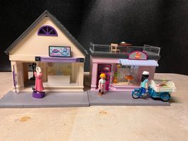 Playmobil Shoppingmeile: Kleiderladen und Bäckerei/Café