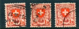 1924 Wappenmuster Nr. 164 Pf. 3 x gest.