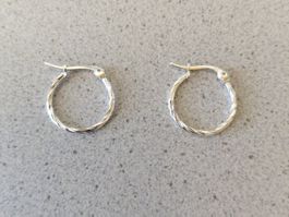 2 Silber Creolen Ohrhänger