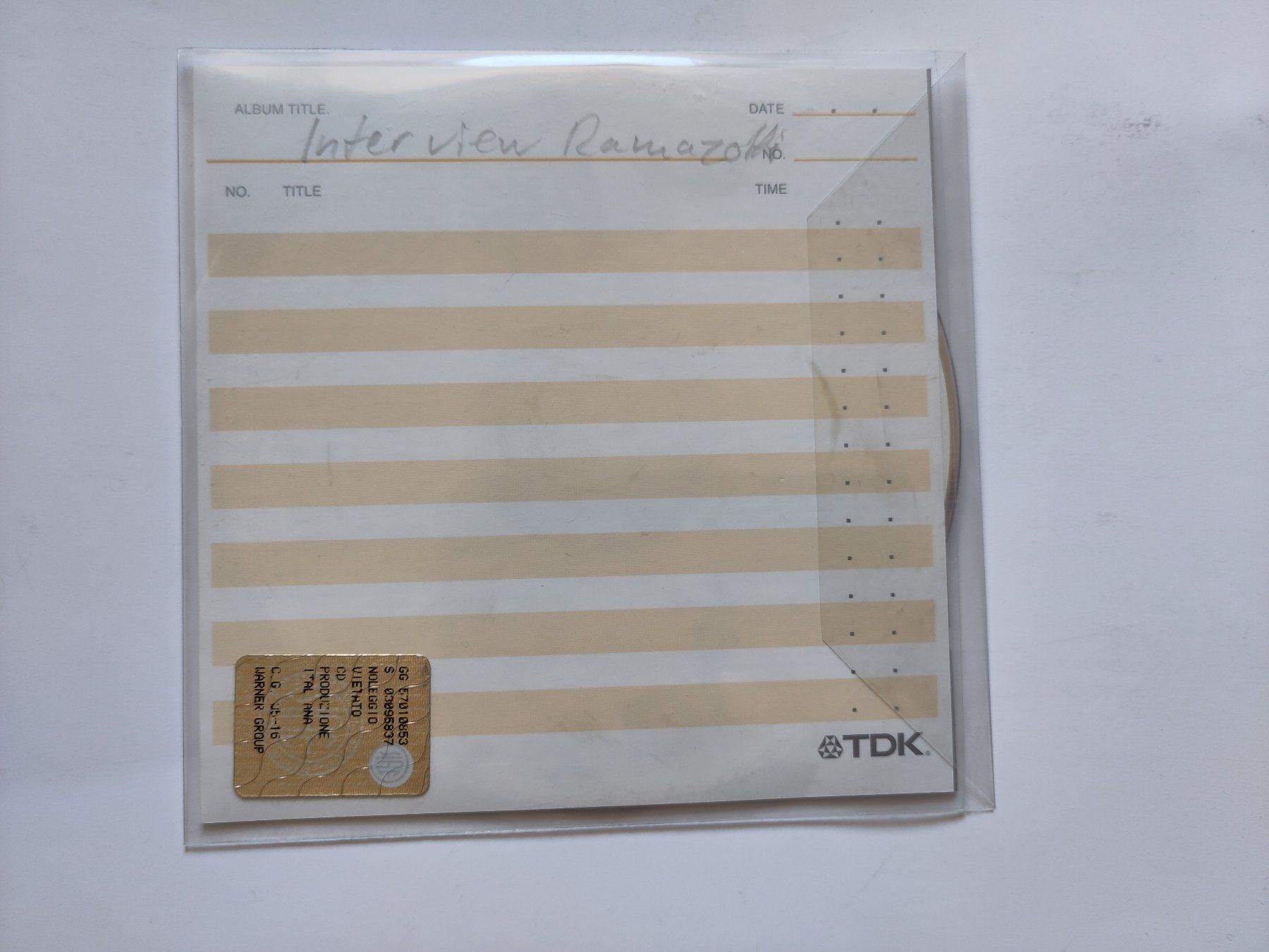 CD: Seltene Interview CD Eros Ramazzotti vom Jahr 2000 – Usato da Schaffhausen venduto da RolfMeister
