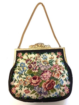 Antike Abendtasche, Petit Point, Gobelin, JB & Co. Vienna