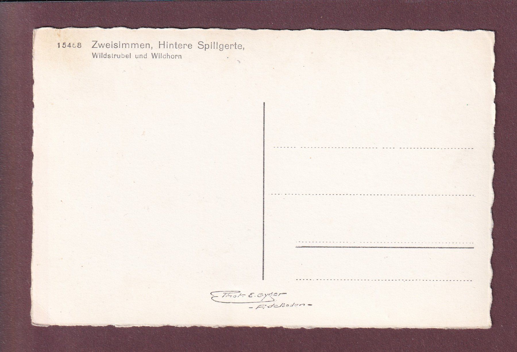 Cartes postales: ZWEISIMMEN - Hintere Spillgerte – D'occasion à Pully par nicecards 1