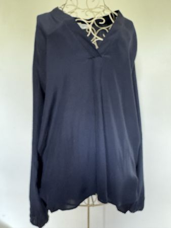 Damen Bluse Artigiano Asoni Seide dunkelblau Grösse 36