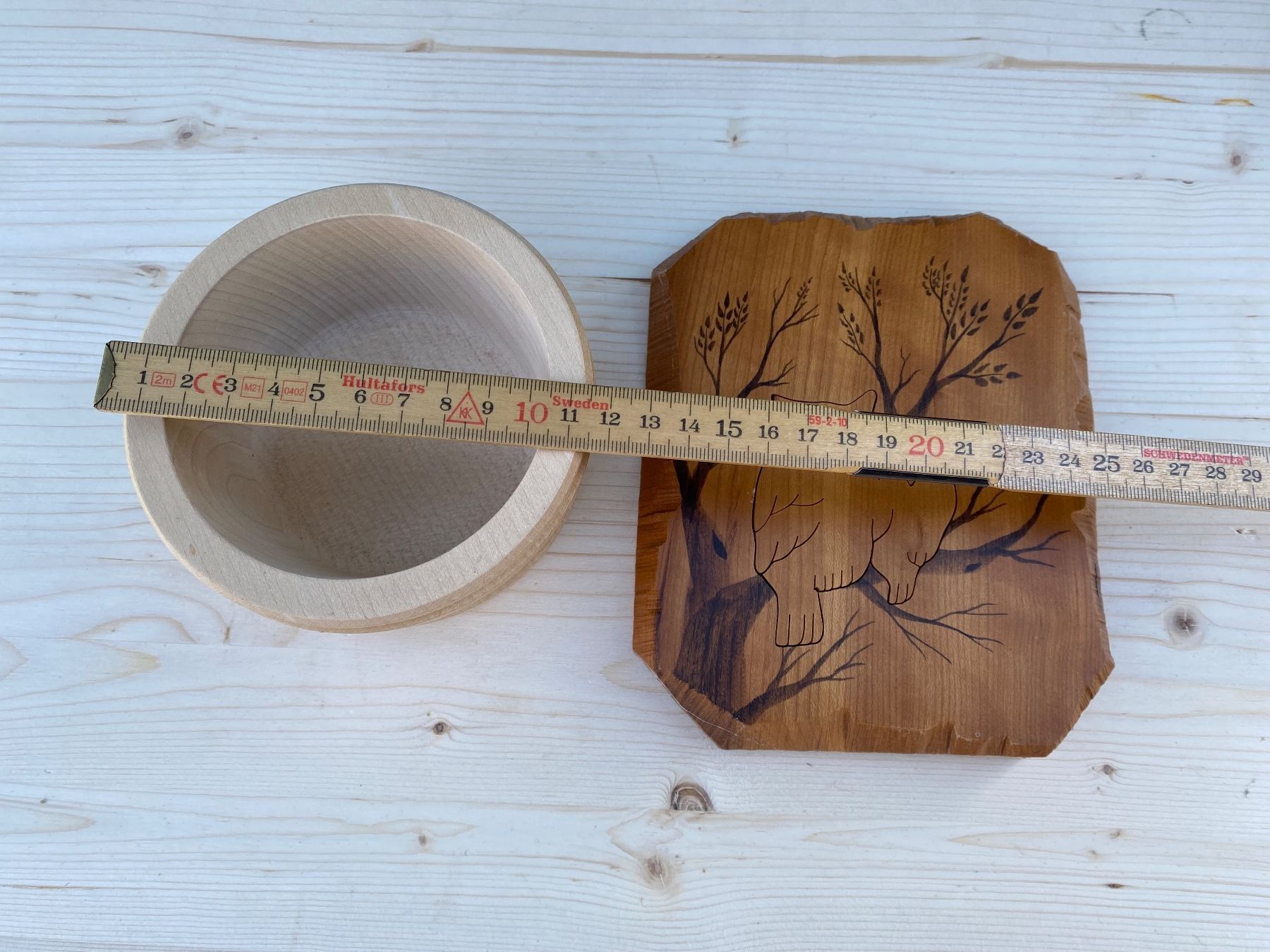 Campanacci mucche: schöne Wanddecko Eule und Zuckerdose aus Holz – Usato da Feldbach venduto da Olive1 8