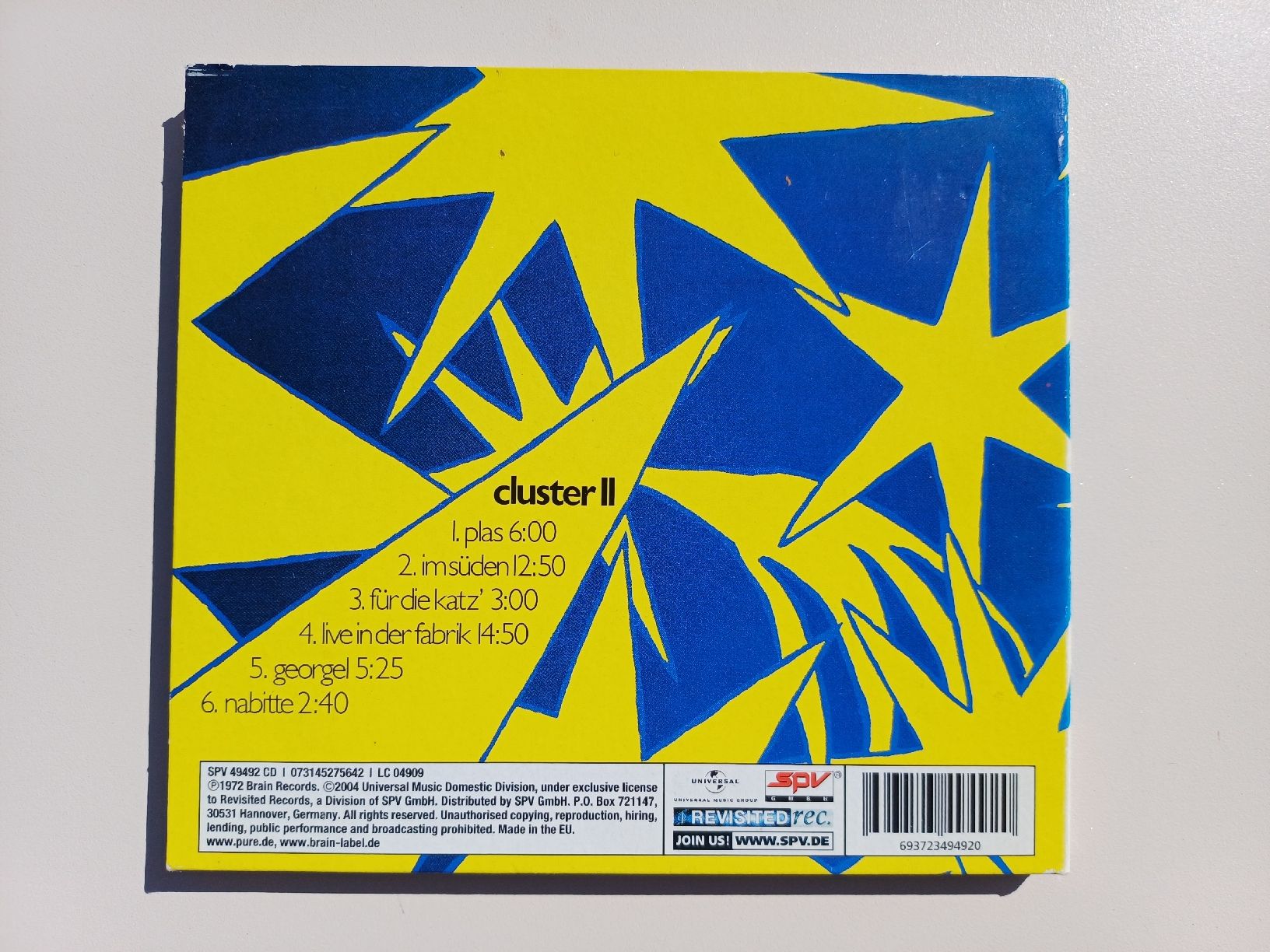 CDs: Cluster "Cluster II" CD digipack – Neu (gemäss Beschreibung) aus Begnins von Drastic-Sound 2
