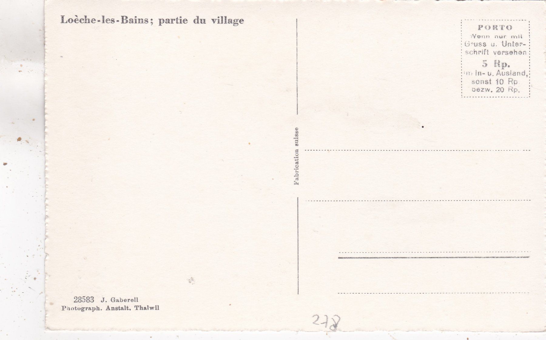 Cartes postales: Leukerbad Dorfpartie – D'occasion à Herisau par Lisegrat2008 1