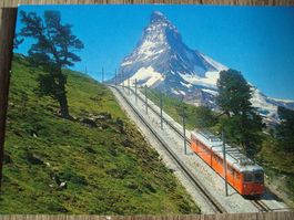 GGB Gornergratbahn in Zermatt mit Matterhorn